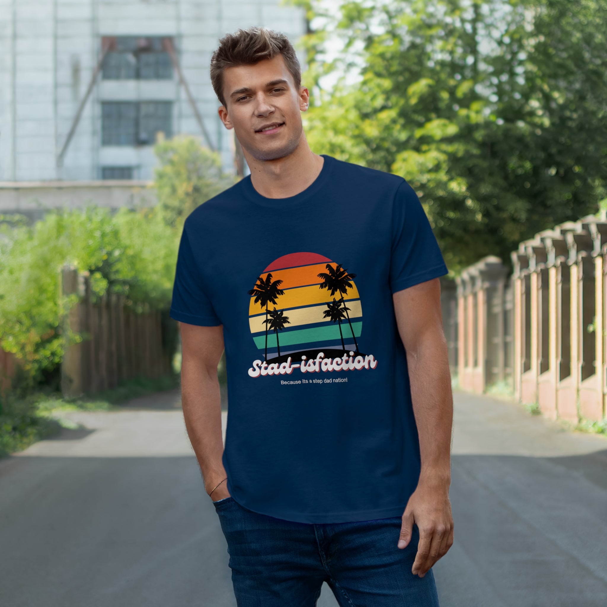 Fathers Day Gift Step Dad Unisex Softstyle T-Shirt Stad-isfaction